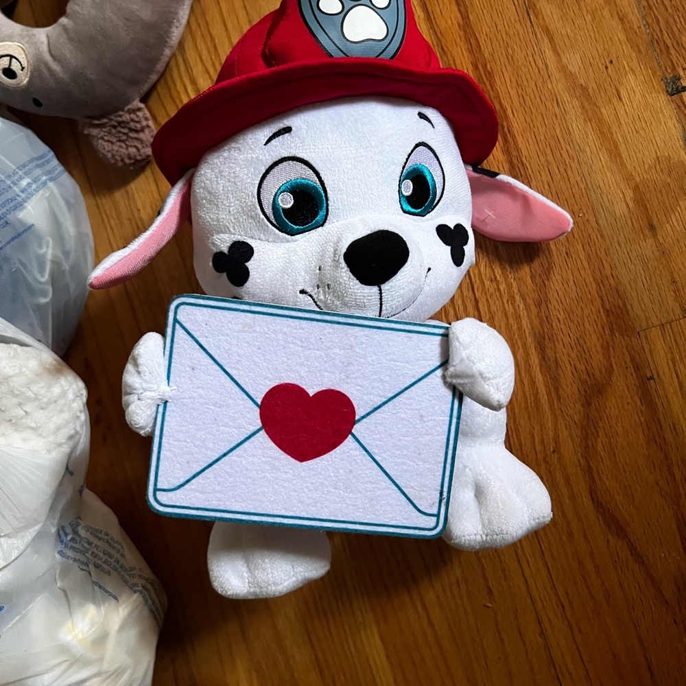 Plush Dog Toy with Red Hat